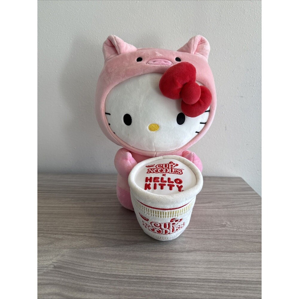 Kidrobot Sanrio Hello Kitty X Nissin Cup Noodle 14"‎ Plush Pink Pig Pork